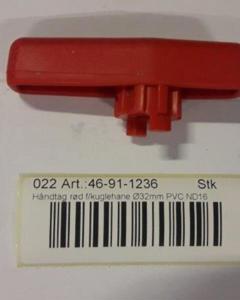 Handle red f/ball valve  Ø32mm PVC ND16